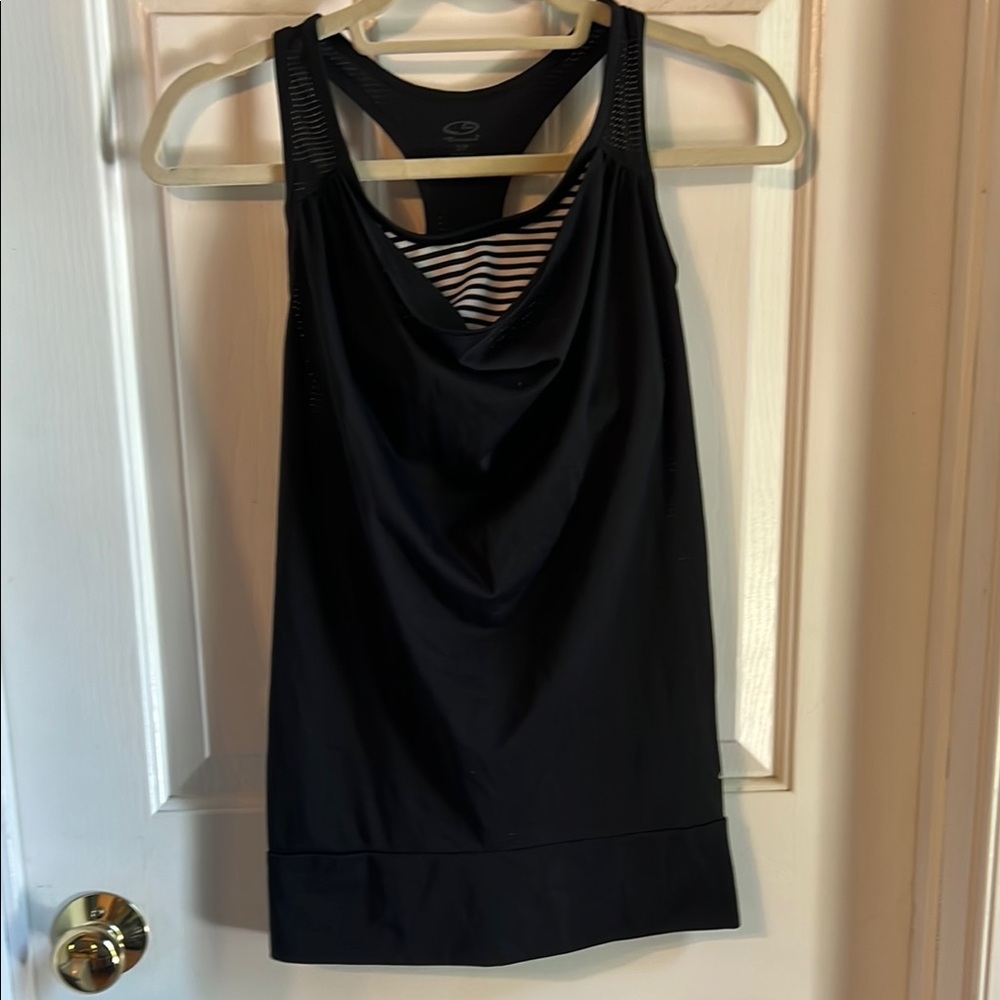 Champion Black Asymmetrical Cut Out Tank Top